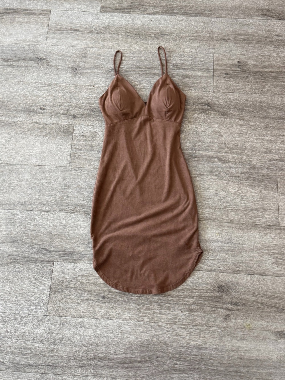 January 7 Brown faux suede Slip Cami Dress